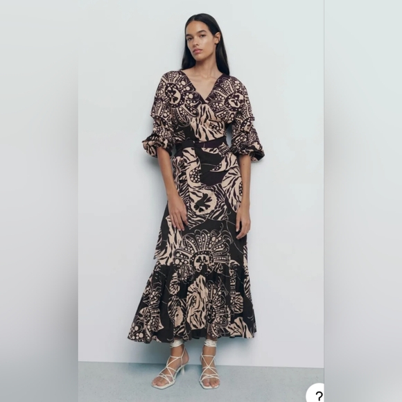 Zara Dresses & Skirts - 🌟NWT Linen Blend Printed Skirt